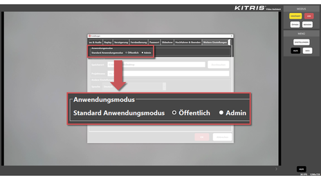 Administratoren- und öffentlicher Modus